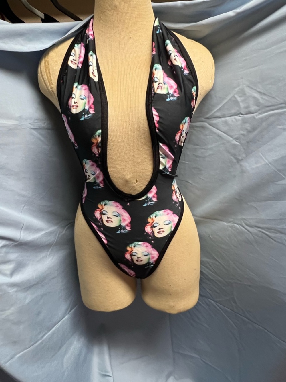 Black One-Piece Featuring Marylin Monroe